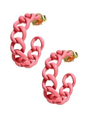 Sheila Fajl Pink Painted Petite Chain Hoops